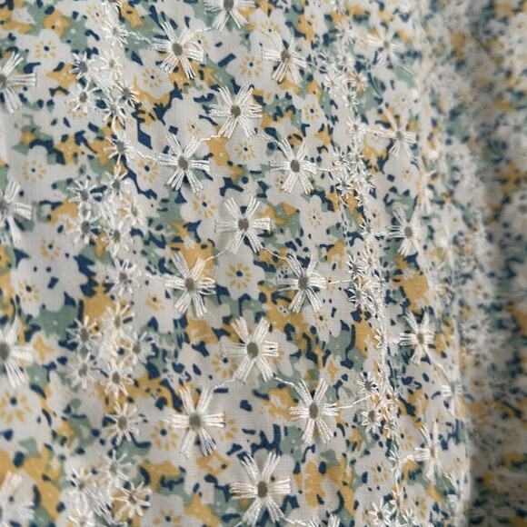 En Saison Carolina Midi Dress NWT medium teal/multi color eyelet button front - Picture 11 of 11